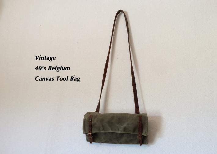 Vintage / 40's Belgium / Canvas Tool Bag
