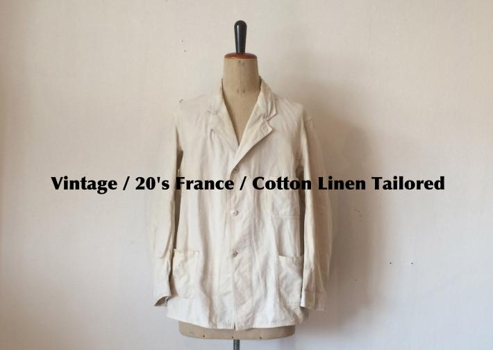 Vintage / 20's France / Cotton Linen Tailored